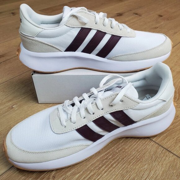 Adidas Run 70s Running Shoes Mens 9.5 White Maroon Sneakers Train Gym IG1182 NEW main image 14